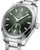 Omega Seamaster Aqua Terra 150M Co-Axial Master Chronometer Small Seconds 38mm, luxury stainless steel wristwatch with green dial, silver hands, luminous indices, subdial for seconds, date display, and stainless steel bracelet.