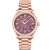 OMEGA Seamaster Aqua Terra 150M co-axial Master Chronometer Small Seconds 38 mm, rose gold watch with a purple dial, diamond-set bezel, and matching bracelet.