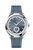 Omega Seamaster Aqua Terra 150M Co-Axial Master Chronometer Small Seconds 41 mm watch with blue textured dial, stainless steel case, and blue rubber strap with stitching.