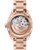 Omega Seamaster Aqua Terra 150M co-axial Master Chronometer Small Seconds 41 mm watch, view of the rose gold case and bracelet with a transparent case back showcasing the intricate mechanical movement.