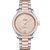 OMEGA Seamaster Aqua Terra 150M Co-Axial Master Chronometer 34 mm watch, elegant two-tone stainless steel and rose gold wristwatch with diamond-set bezel and wave-patterned pink dial.