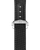 OMEGA Speedmaster Moonwatch Professional co-axial Master Chronometer Chronograph 42 mm, close-up of the black fabric strap with Omega logo on the stainless steel clasp and detailed strap holes.