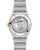 OMEGA Constellation co-axial Master Chronometer 39 mm watch, view of the back showcasing the intricate automatic movement through the transparent case back.
