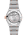 Omega Constellation co-axial Master Chronometer 39 mm watch, detailed view of the watch's back showing its automatic movement and intricate mechanical components.