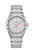 OMEGA Constellation co-axial Master Chronometer 39 mm watch, stainless steel case and bracelet, silver textured dial with rose gold-tone hands and markers, date display at 6 o'clock, and Roman numeral bezel.