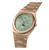 Valuchi Watches VALUCHI [ VT-WGG-001 ], rose gold-tone wristwatch with a green dial featuring multiple subdials, moon phase indicator, and a metal link band.