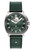 AIGNER Aigner Watch [AGW.279002], a stylish Swiss-made men's wristwatch with a green textured dial, open heart feature at the 12 o'clock position, silver-tone hands, and a matching green leather strap.