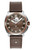 AIGNER Aigner Watch [AGW.279001], stylish men's wristwatch with a brown dial, open-heart design, silver and rose gold accents, and a brown leather strap.