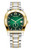 Aigner Watch, luxury wristwatch featuring a green textured dial, gold and silver two-tone bracelet, and a gold bezel engraved with 'AIGNER' branding.