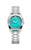 AIGNER Aigner Watch [AGW.268006], stylish silver-tone wristwatch with a turquoise patterned dial and silver bracelet.