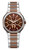 AIGNER Aigner Watch [AGW.266006], stylish two-tone men's wristwatch with a silver and rose gold stainless steel bracelet and a round brown dial with multiple sub-dials and gold accents.
