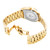 AIGNER Aigner Watch, gold-toned wristwatch with stainless steel bracelet and folding clasp, featuring a rectangular case and detailed back engraving.
