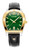 AIGNER Aigner Watch [AGW.245004], luxury wristwatch with green textured dial, gold bezel with 'AERAGINGER' inscription, black leather strap with gold accents, and a date display at the 6 o'clock position.