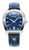 AIGNER Aigner Watch [AGW.245002], luxury men's wristwatch with a blue textured dial, silver-tone bezel with engraving, date display at 6 o'clock, and blue leather strap with a unique logo detail.