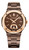 AIGNER Aigner Watch [AGW.241013], stylish men's wristwatch with a brown textured dial, gold-tone bezel, and matching metal bracelet.