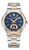 AIGNER Aigner Watch [AGW.241009], luxury wristwatch with a two-tone stainless steel and rose gold bracelet, blue textured dial with gold accents, date display at the 6 o'clock position, and Swiss made craftsmanship.