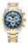 AIGNER Aigner Watch [AGW.236001], luxury men's chronograph wristwatch with a blue dial, gold accents, stainless steel and gold bracelet, tachymeter scale, and multiple sub-dials.