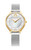 AIGNER Aigner Watch [AGW.233003], stylish wristwatch with a gold-tone case, mother-of-pearl dial, and silver mesh strap.