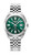 Roamer Watch, a stainless steel wristwatch with a green dial, date display at 3 o'clock, and a silver metal bracelet.