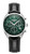 Roamer Watch, men's chronograph watch with a green dial, black leather strap, silver case, and date display.