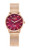 Roamer Watch, elegant rose gold wristwatch with a pink mother-of-pearl dial, sapphire crystal glass, and a mesh strap.