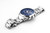 Roamer Watch, stainless steel wristwatch with blue dial, chronograph features, and date display.