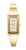 Roamer Watch, gold rectangular wristwatch with diamond accents and Swiss craftsmanship detail.