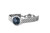 ROAMER WATCH, Elegant silver metal wristwatch with a dark blue dial and crystal hour markers.