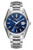 ROAMER WATCH [210665 41 45 20] 7640338950429, stainless steel wristwatch with blue dial, date display, and automatic movement.