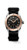LONGINES [L3.803.5.53.6], men's wristwatch featuring a black dial, rose gold bezel, and black nylon strap.