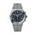 BREITLING Chronomat B01 42 [AB0134101C1A1], stainless steel men's wristwatch with blue dial, chronograph subdials, tachymeter scale, and a metal bracelet.