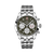 BREITLING Classic AVI P-51 Mustang 42 watch, stainless steel wristwatch with green dial, chronograph features, and tachymeter scale on bezel.