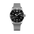 BREITLING S. Heritage B31 Automatic 42 [AB3111241B1A1], image of a luxury wristwatch with a stainless steel mesh band, black dial, and date display.
