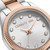 CERRUTI 1881 WATCH, luxury wristwatch with a silver and rose gold two-tone design, sparkling crystal hour markers, and a sleek silver dial.