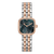 CERRUTI 1881 WATCH [CIWLG0086604], watch with a rose gold square case, green marbled dial, and a two-tone metal bracelet in rose gold and silver colors.