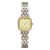 CERRUTI 1881 WATCH [CIWLG0074204], luxury two-tone gold and silver wristwatch with diamond accents, rectangular gold dial, and two-tone linked bracelet.