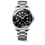 LONGINES Longines HydroConquest [L3.788.4.56.6], stainless steel wristwatch with black dial, luminous hands and markers, date display, and unidirectional bezel.