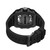 CERRUTI 1881 WATCH, black designer wristwatch with a square, skeleton dial showcasing its intricate internal mechanics and a black silicone strap.
