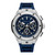 CERRUTI 1881 Watch, blue dial with chronograph features and stainless steel case with blue rubber strap.