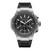 CERRUTI 1881 WATCH [CIWGQ0085701], men's stainless steel and black dial chronograph watch with multiple subdials and black rubber strap.