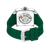 CERRUTI 1881 WATCH, Back view of a square watch with a transparent case showcasing the mechanical movement, green silicone strap, and stainless steel buckle.