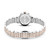 CERRUTI 1881 WATCH, a stylish silver and rose gold plated wristwatch with a stainless steel band, showcasing a close-up of the back with engraved details and water resistance features.