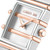 CERRUTI 1881 WATCH [CIWLG0052203], a luxury wristwatch with a silver and rose gold-tone design featuring a rectangular face, minimalist hands, and engraved brand name.