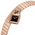 CERRUTI 1881 WATCH, elegant rose gold rectangular wristwatch with a black dial and minimalist design.