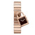 CERRUTI 1881 WATCH, rose gold watch with a square black dial and matching rose gold bracelet.