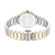 CERRUTI 1881 WATCH, wristwatch with silver and gold-tone stainless steel band and round case showing back view