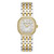 CERRUTI 1881 WATCH [CIWLG0072911], luxury women's wristwatch with a two-tone gold and silver bracelet, gold bezel encrusted with crystals, and a mother-of-pearl dial with crystal hour markers.