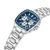 CERRUTI 1881 WATCH [CIWGI0050003], silver stainless steel wristwatch with blue textured dial, three subdials, date window, and tachymeter bezel