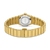 SAINT HONORE ODEON watch, luxurious gold-tone stainless steel bracelet with a round case back engraved with brand details.