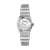 SAINT HONORE ODEON wristwatch, elegant stainless steel watch with white mother-of-pearl dial and minimalist crystal hour markers.